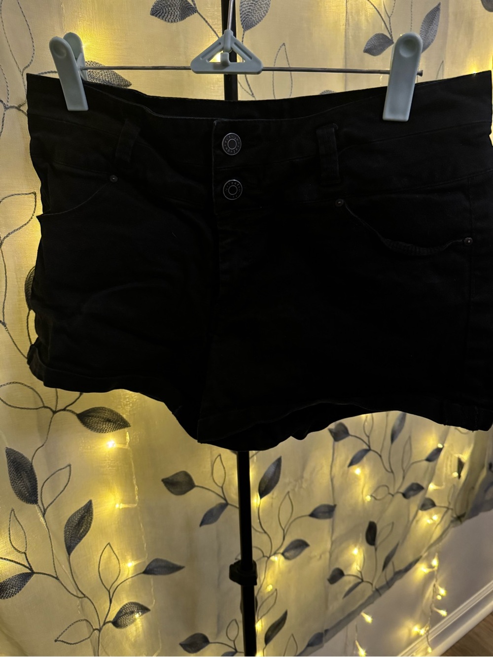 refuge Black High-Rise Denim Shorts